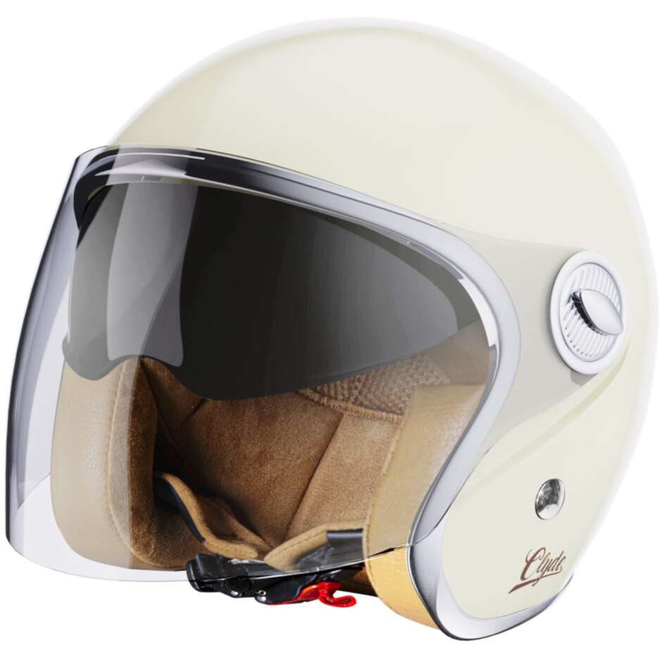 Stormer CLYDE Solid Jet Vintage Motorradhelm glänzend weiß