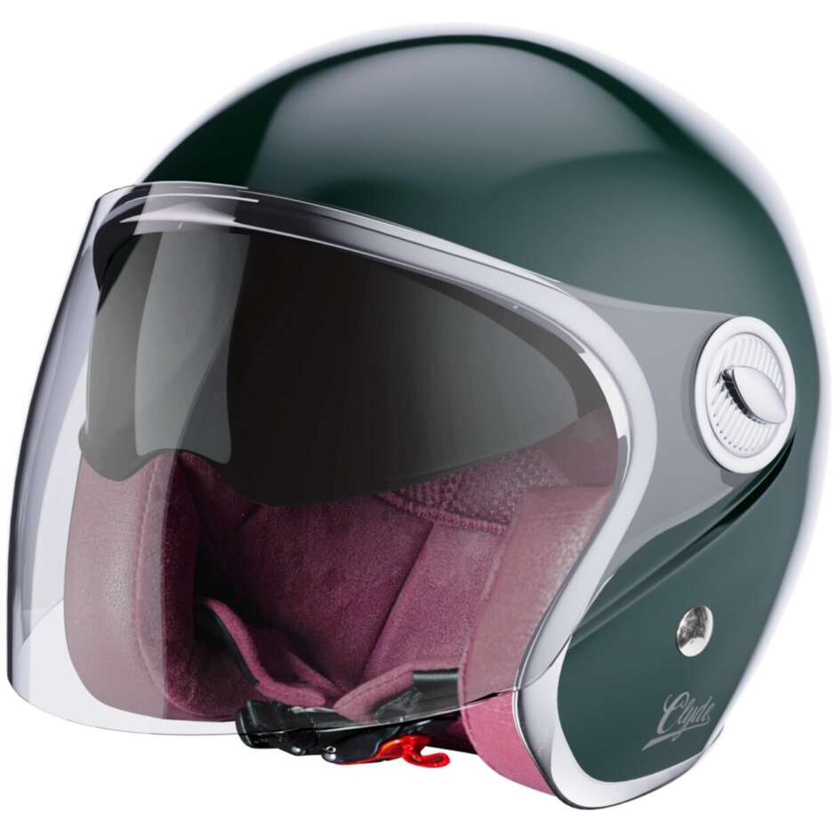 Stormer CLYDE Solid Jet Vintage Motorradhelm, glänzendes Englischgrün