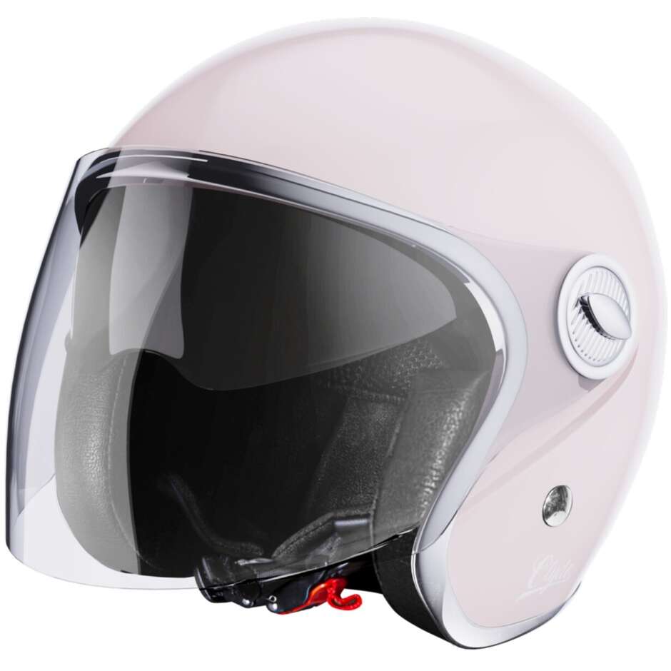Stormer CLYDE Solid Pale Pink Glossy Vintage Jet Motorcycle Helmet