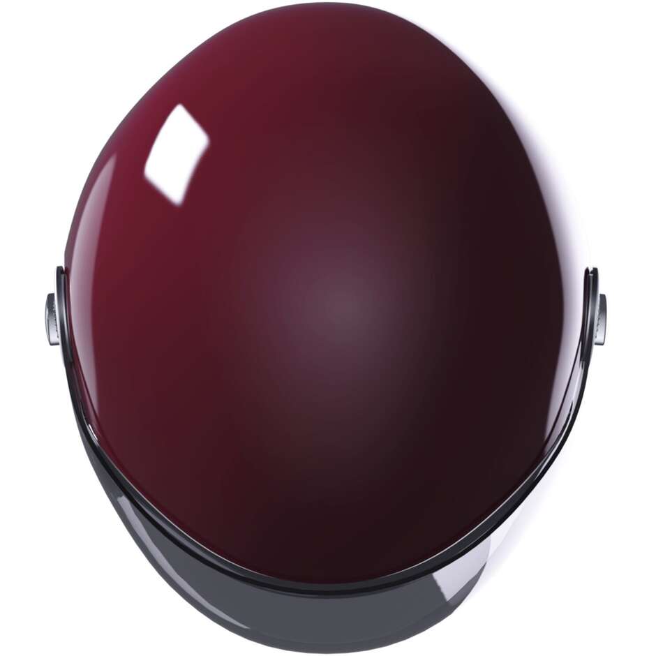Stormer CLYDE Vintage Jet-Motorradhelm in solidem Burgunderrot