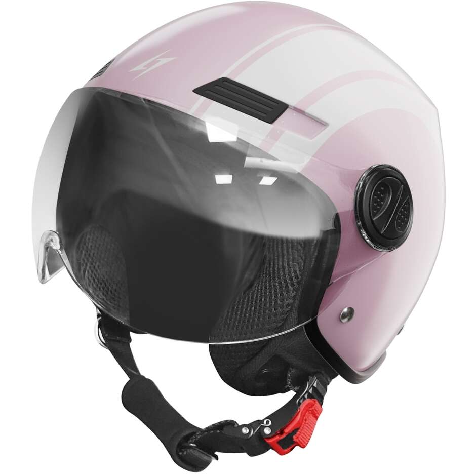 Stormer RIDE PATH PALE Jet Motorradhelm Perlmuttrosa