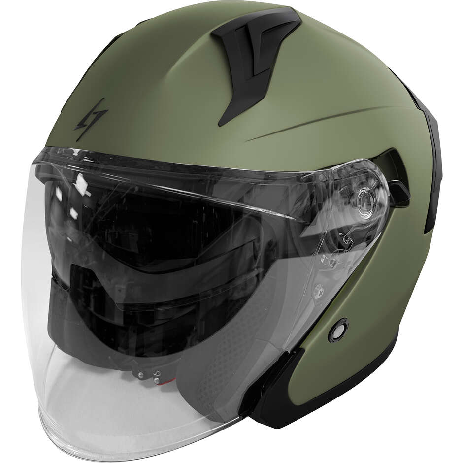 Stormer RUN Jet Motorcycle Helmet Matt Khaki