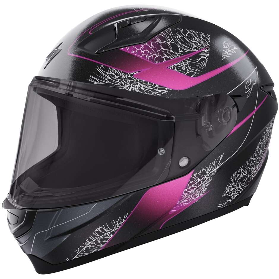 Stormer STRIKE BLOSSOM Full Face Motorcycle Helmet Purple Pink Pearl