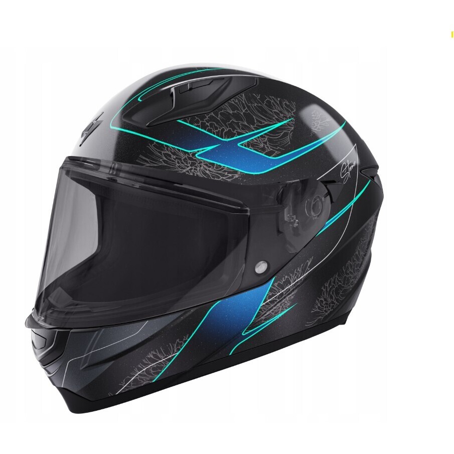 Stormer Strike Multi Integralhelm Motorrad Schwarz Türkis