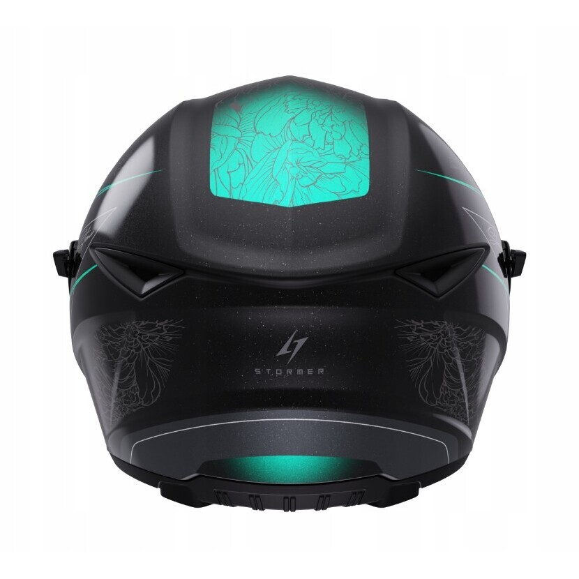 Stormer Strike Multi Integralhelm Motorrad Schwarz Türkis