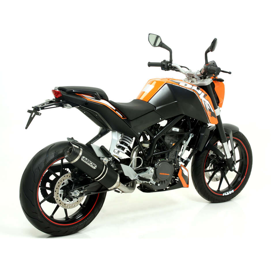 Street Thunder Dark aluminum silencer with carby end cap For KTM DUKE 125 (11-16); DUKE 200 (11-14)