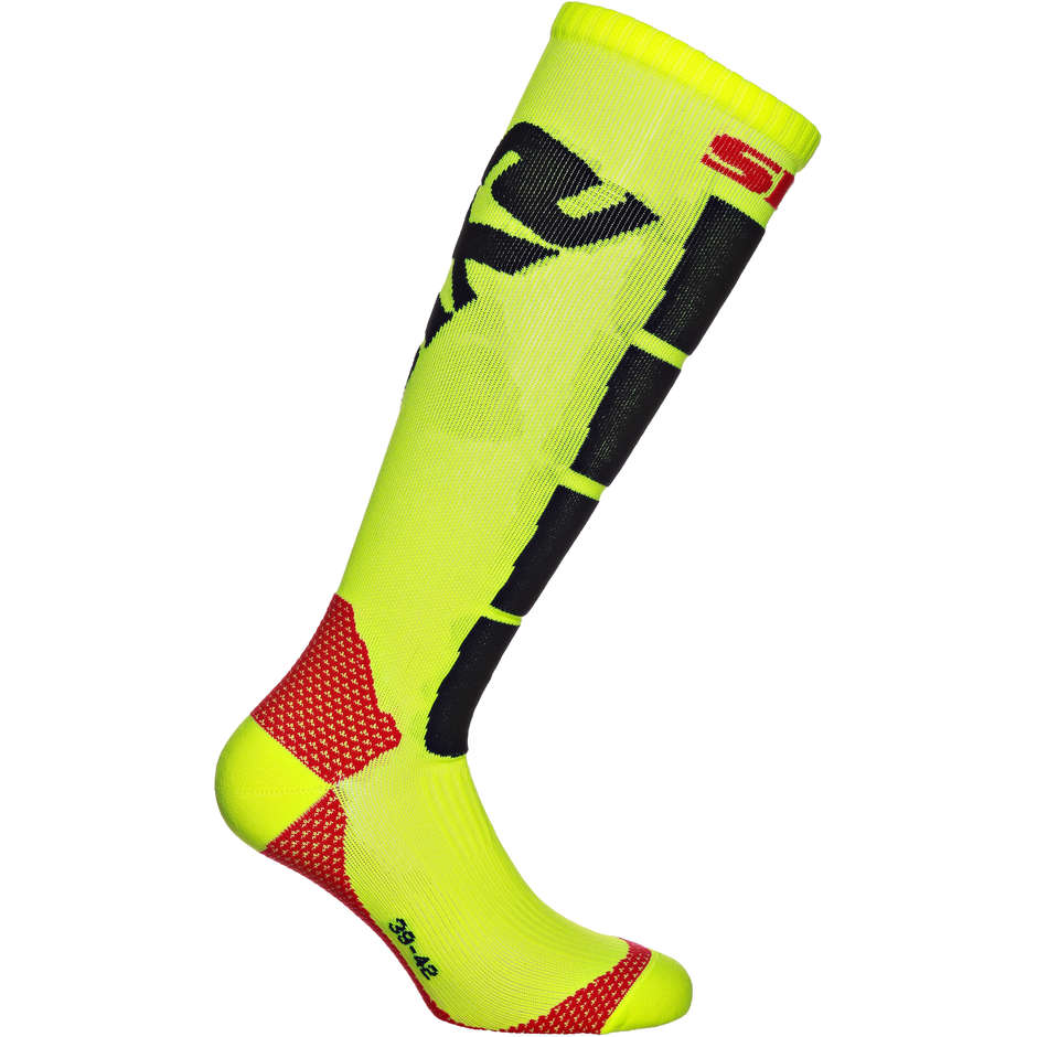Stretch technical sock Long Sixs SPEED Yellow Fluo