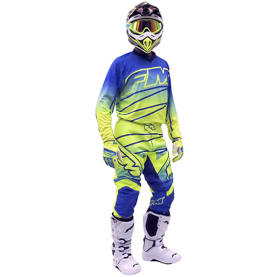 Stricken für Kinder Moto Cross Enduro Racing X24 FM HERO Fluorescent Gelb Blau