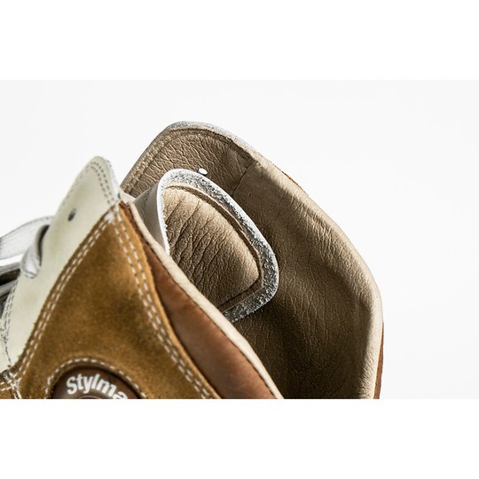 Stylmartin COLORADO Cognac Weiß zertifizierte Motorrad Sneaker Schuhe