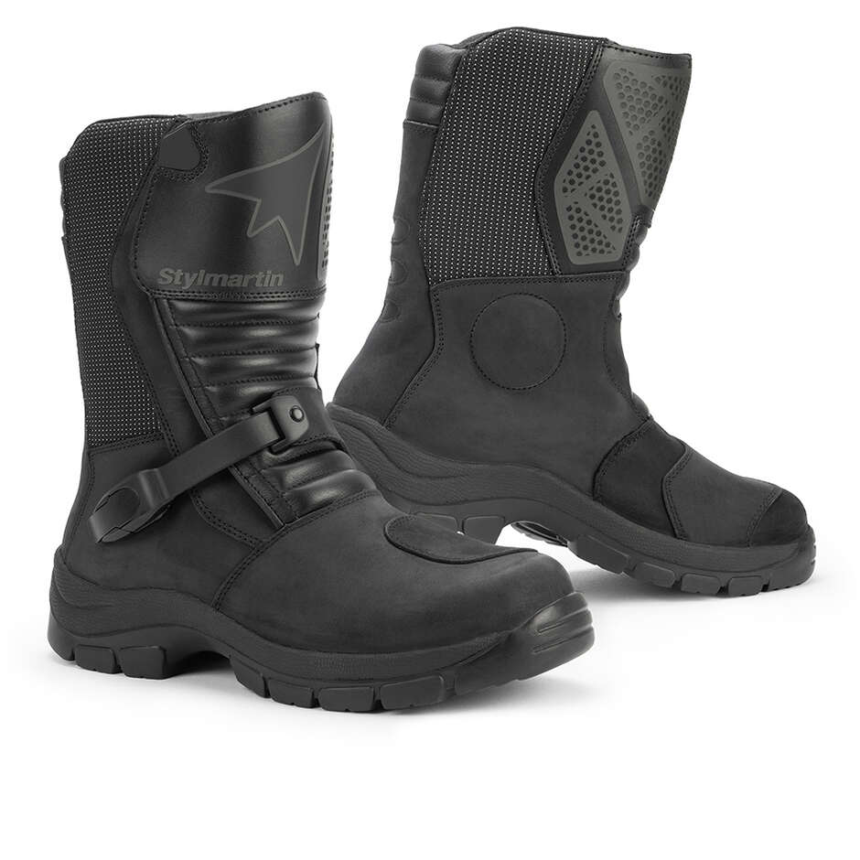 Stylmatin LAND WP Adventure Motorradstiefel Schwarz
