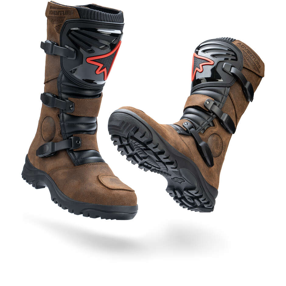 Stylmatin OVERLAND WP Adventure Motorcycle Boots Brown