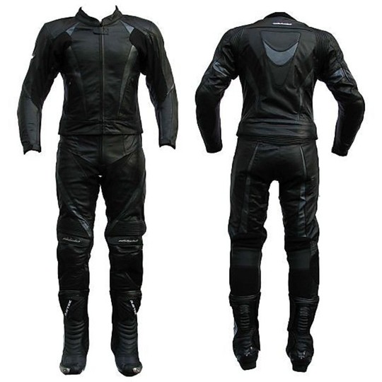 Suit Motorcycle Leather Shield Street Divided Color Black-Grey