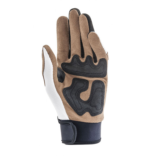 Summer Gloves in Acerbis Ottano 2.0 White Brown fabric