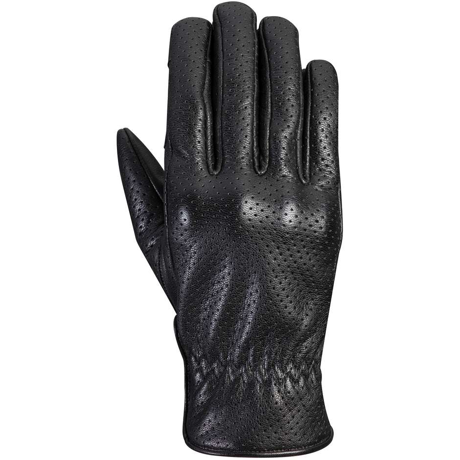 Summer Motorcycle Glove in Custom Leather Ixon RS NIZO AIR Black