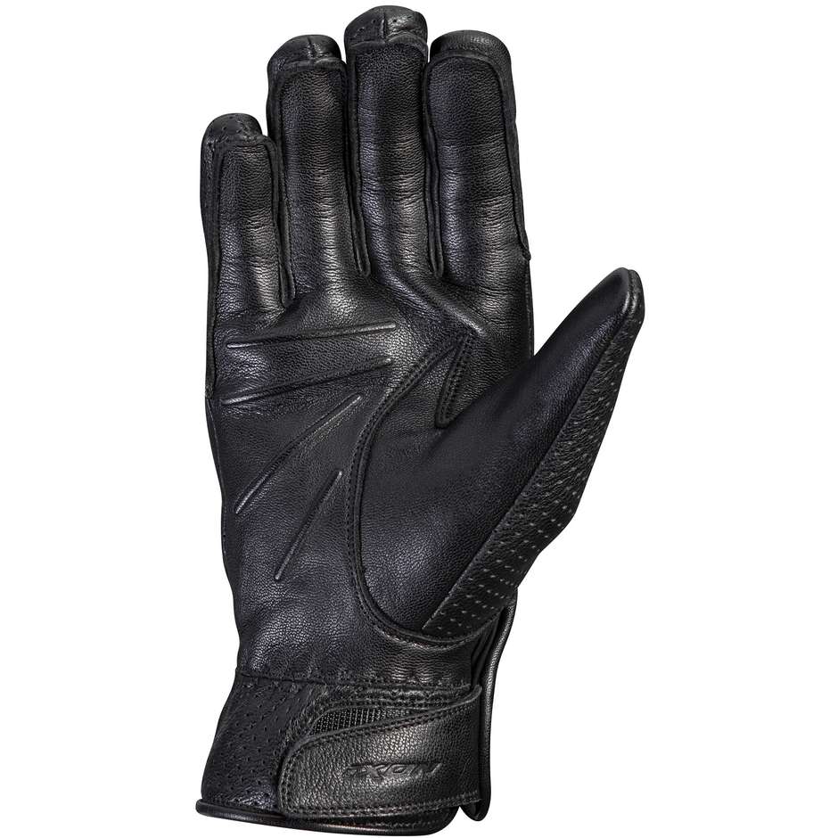 Summer Motorcycle Glove in Custom Leather Ixon RS NIZO AIR Black
