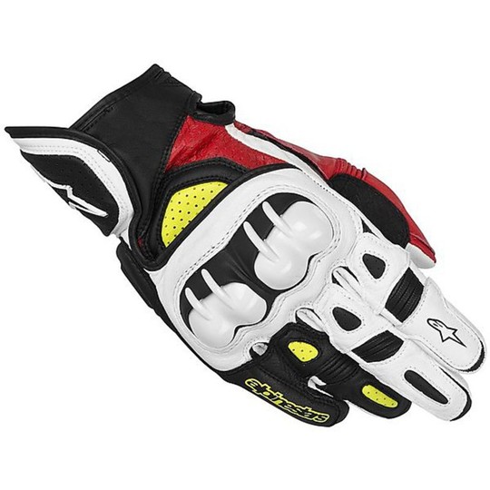Summer Motorcycle Gloves Alpinestars GPX racing GLOVE Black-Red-Yellow Fluo