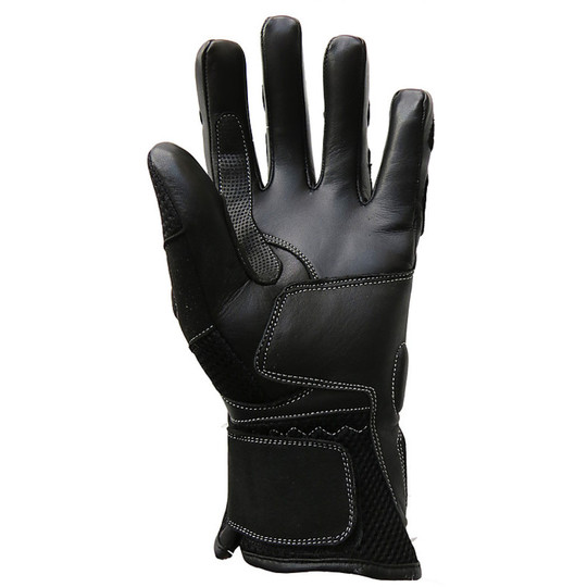 Summer Motorcycle Gloves Black Panther 624 Air Leather and Fabric With New Protections 2014