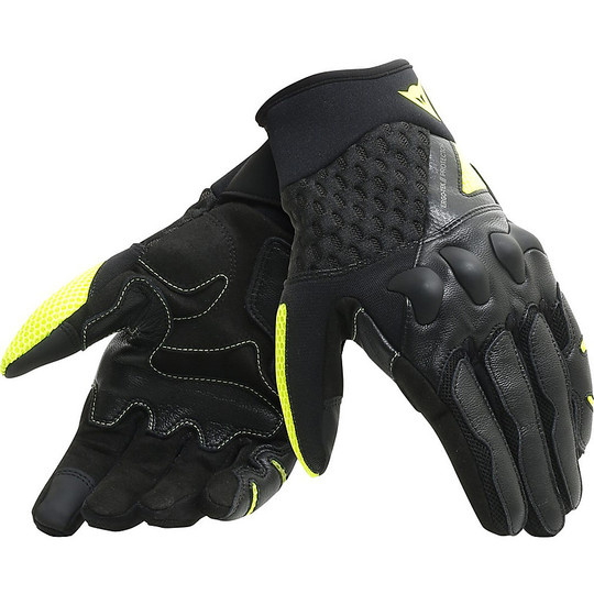 Summer motorcycle gloves Dainese X-MOTO Gloves Black Yellow Fluo