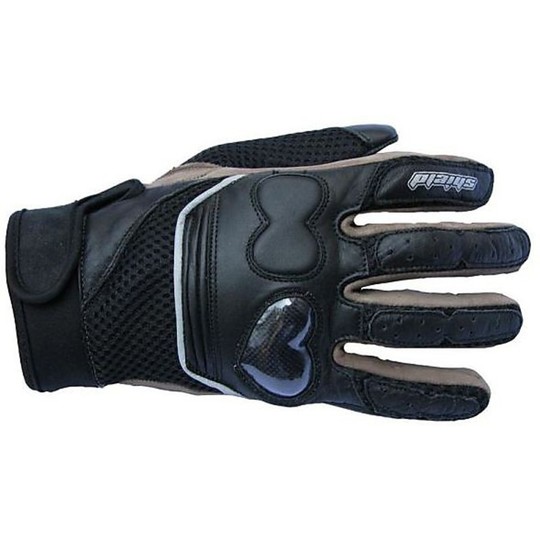 Summer Motorcycle Gloves Fabric and Suede With Hearth Protection Model
