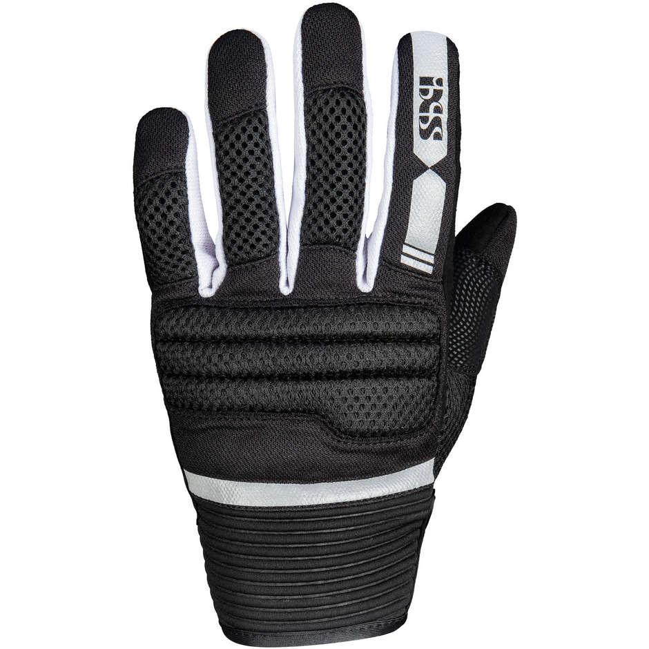 Summer Motorcycle Gloves In Fabric Ixs SAMUR AIR 2.0 Black White