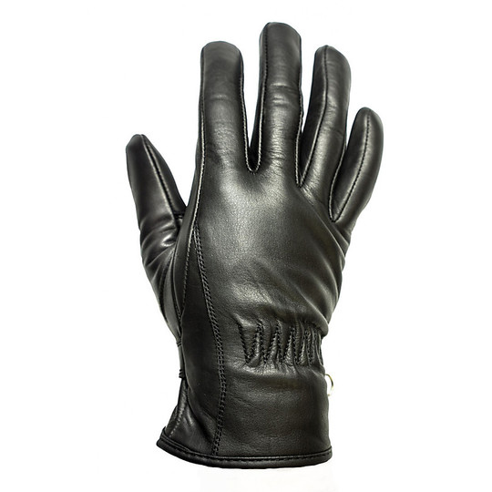 Summer Motorcycle Gloves in Full Grain Leather Helstons Model First Black