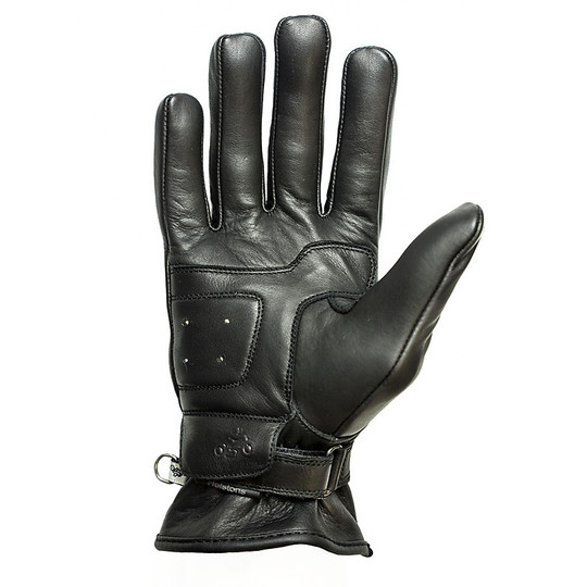 Summer Motorcycle Gloves in Full Grain Leather Helstons Model First Black