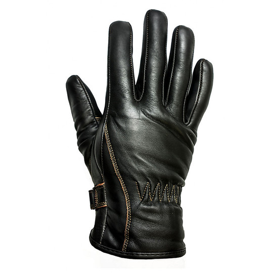 Summer Motorcycle Gloves in Full Grain Leather Helstons Model First Brown