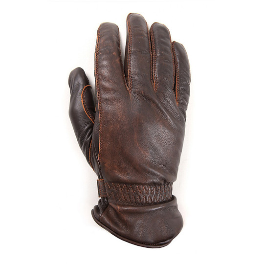 Summer Motorcycle Gloves in Full Grain Leather Helstons Model Legend Brown