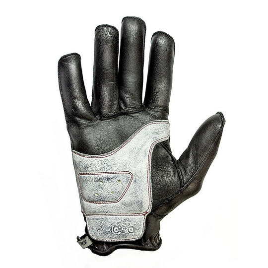 Summer Motorcycle Gloves in Full Grain Leather Helstons Model Mizo Bianchi