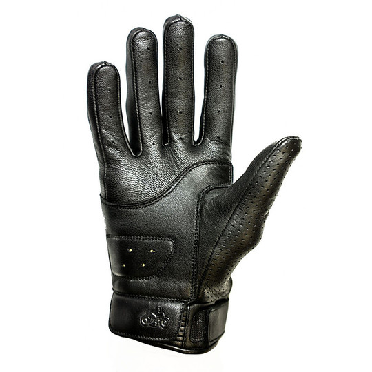 Summer Motorcycle Gloves in Full Grain Leather Helstons Model Side Air Blacks