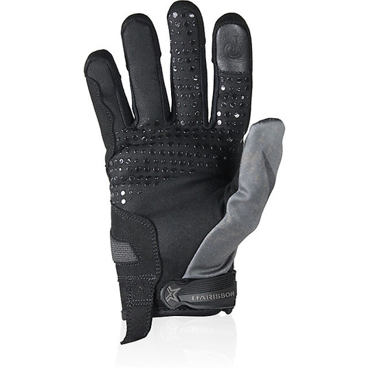 Summer Motorcycle Gloves In Harisson Score Fabric Black Gray