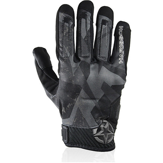 Summer Motorcycle Gloves In Harisson Score Fabric Black Gray