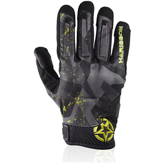 Summer Motorcycle Gloves In Harisson Score Fabric Black Yellow