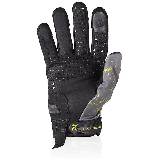 Summer Motorcycle Gloves In Harisson Score Fabric Black Yellow