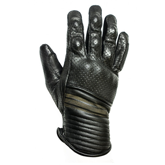 Summer Motorcycle Gloves in Perforated Leather Helstons Corporate Model Black