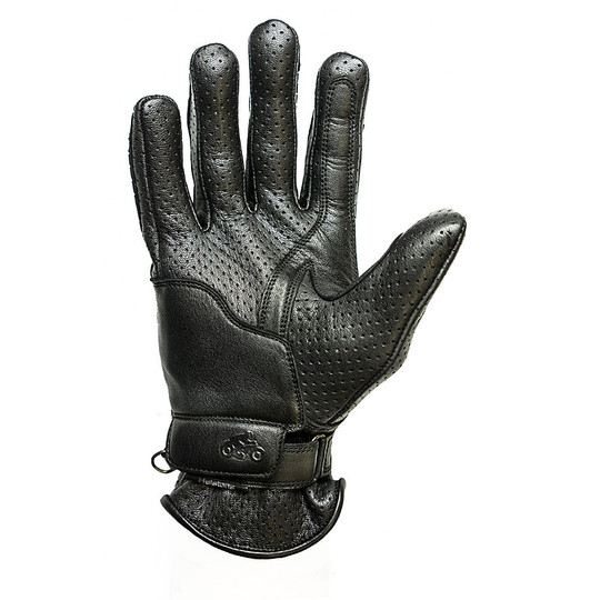 Summer Motorcycle Gloves in Perforated Leather Helstons Corporate Model Black