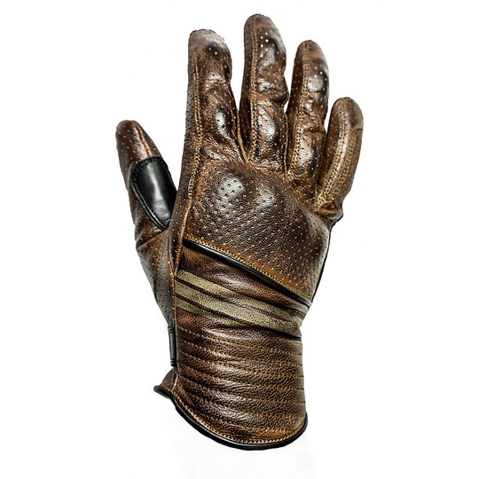Summer Motorcycle Gloves In Perforated Leather Helstons Model Corporate Camel Black