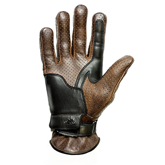 Summer Motorcycle Gloves In Perforated Leather Helstons Model Corporate Camel Black