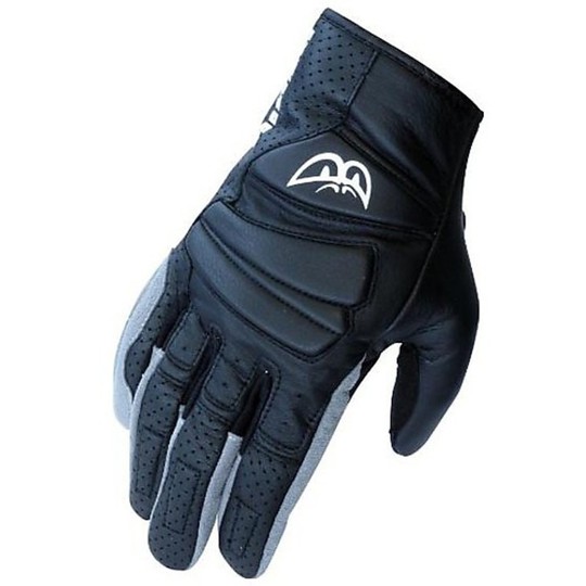 Summer Motorcycle Gloves Leather and fabric Berik 8643 Bk Blacks