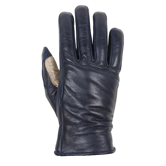 Summer Motorcycle Gloves Woman Helstons Leather Model Star Blue Beige