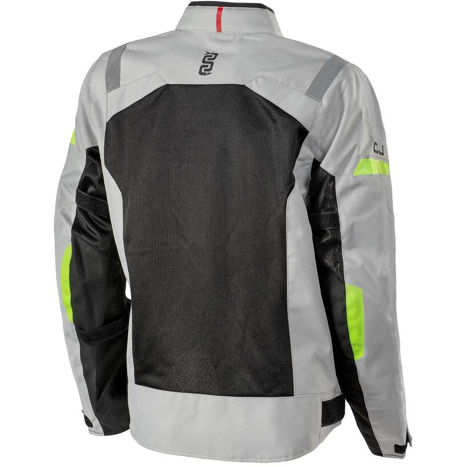 Summer Motorcycle Jacket in OJ REEF MAN Black Light Gray Fabric
