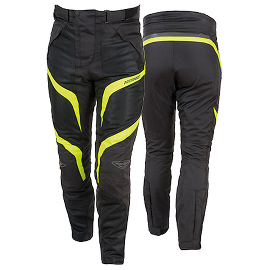Summer Perforated Motorcycle Pants 3 Seasons Prexport Desert WP Black Yellow Fluo