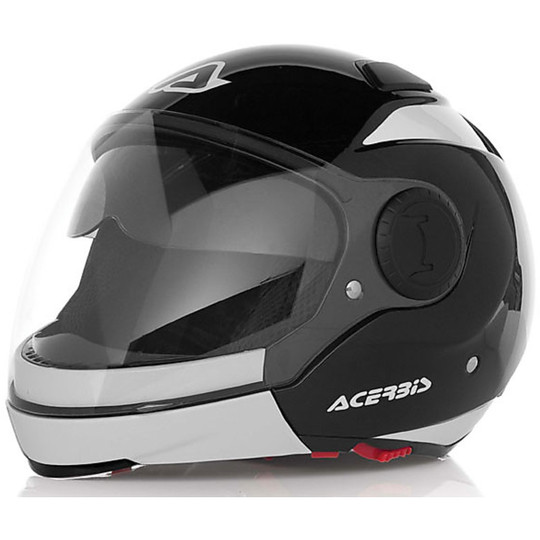 Sunrise Acerbis Modular Motorcycle Helmet Jet Black White Double Visor
