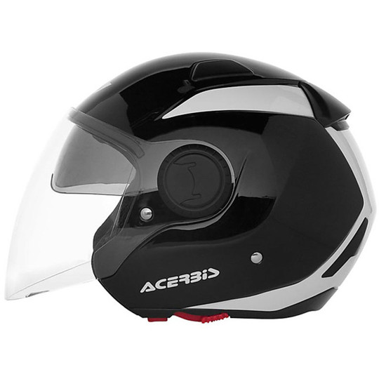 Sunrise Acerbis Modular Motorcycle Helmet Jet Black White Double Visor