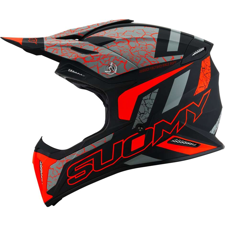 Suomy Cross Enduro motorcycle helmet X-WING REEL Matt Orange Fluo