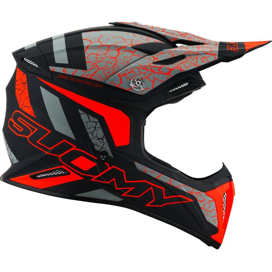 Suomy Cross Enduro motorcycle helmet X-WING REEL Matt Orange Fluo