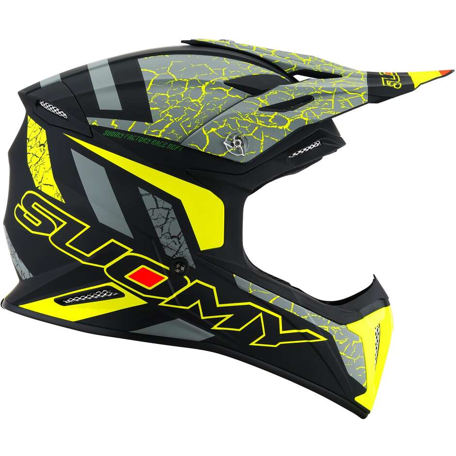 Suomy Cross Enduro motorcycle helmet X-WING REEL Matt Yellow Fluo
