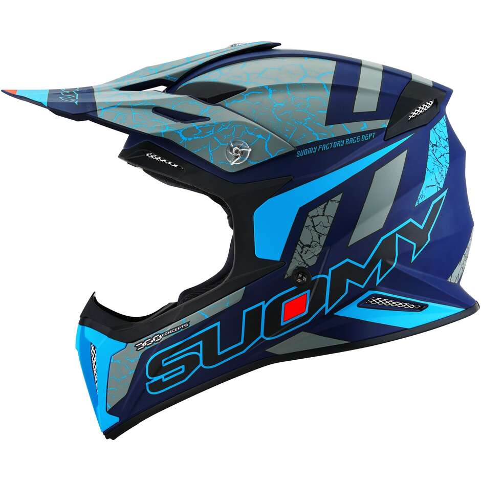Suomy Cross Enduro Motorradhelm X-WING REEL Matt Blue Fluo