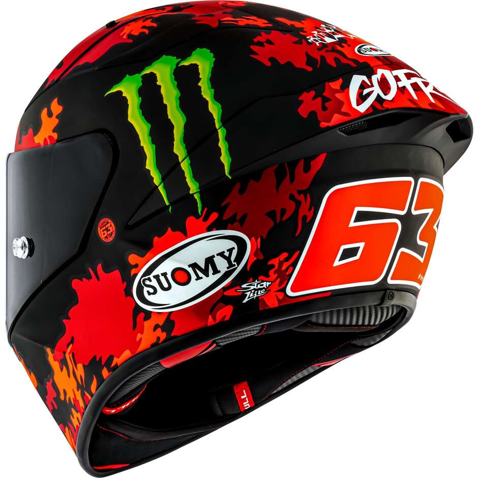 Suomy S1-XR GP BAGNAIA MONSTER REPL.2025 Matte FIM Full Face Racing Motorcycle Helmet