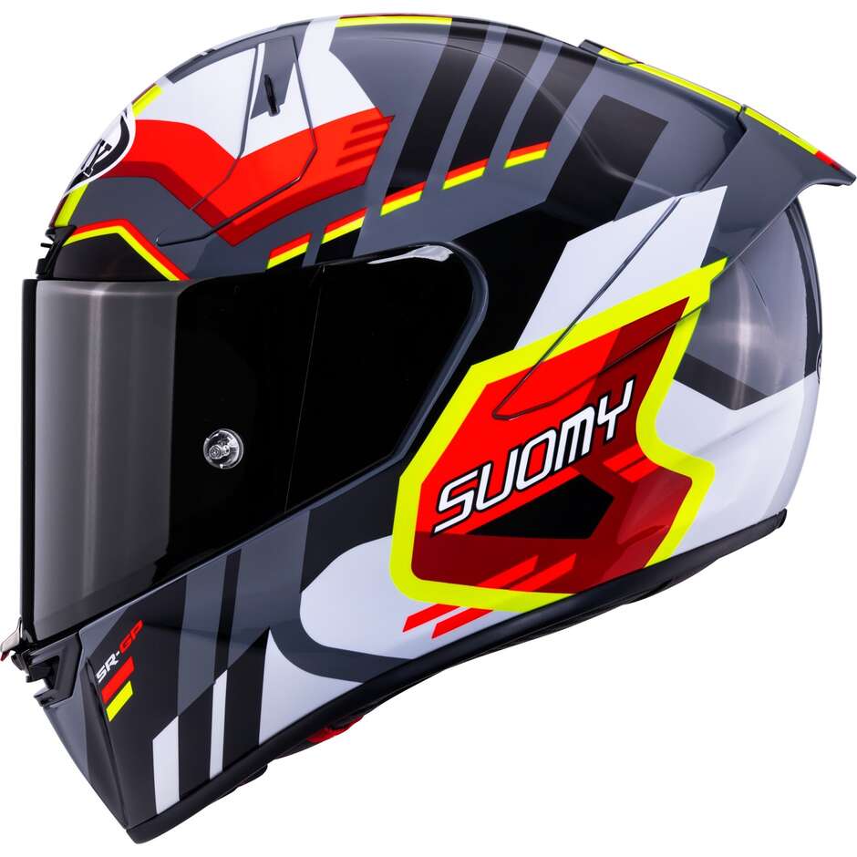 Suomy SR-GP EVO INFRARED Full Face Racing Motorcycle Helmet, White, Black, Red